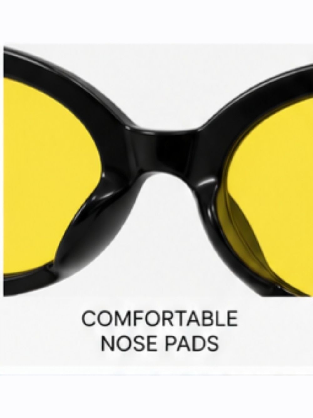 Black Frame Yellow Lens Oval Sunglasses - Women Accessories - Picture 12 of 12